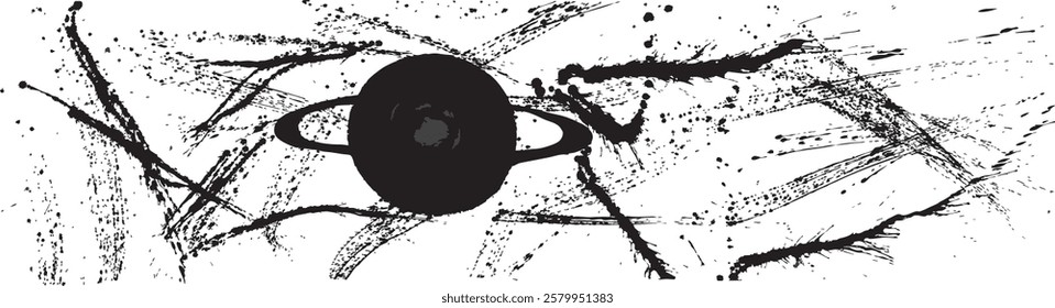 Saturn. galaxy. hand drawn illustration.