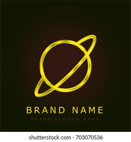 Saturn golden metallic logo