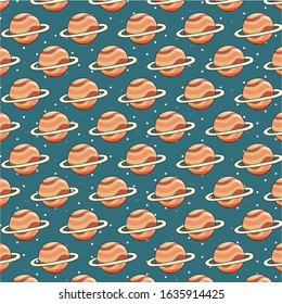 Saturn hand drawn pattern template vector