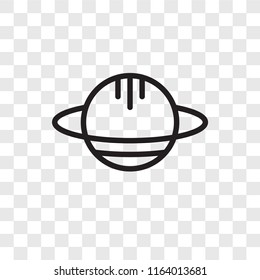 Saturn with his Ring vector icon isolated on transparent background, Saturn with his Ring logo concept
