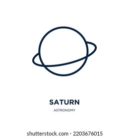 saturn icon from astronomy collection. Thin linear saturn, space, planet outline icon isolated on white background. Line vector saturn sign, symbol for web and mobile