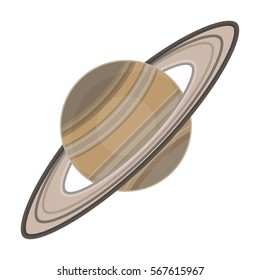 Saturn icon in cartoon style isolated on white background. Planets symbol stock vector illustration.