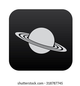 Saturn icon design on black button,clean vector