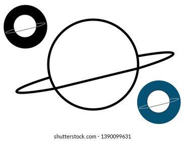 saturn icon. Element of scientifics study icon for mobile concept and web apps. Thin line saturn icon can be used for web and mobile on white background