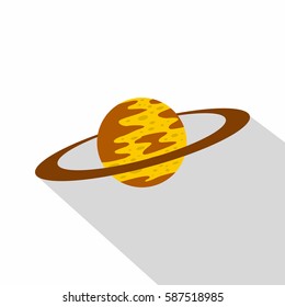 Saturn icon. Flat illustration of saturn vector icon for web