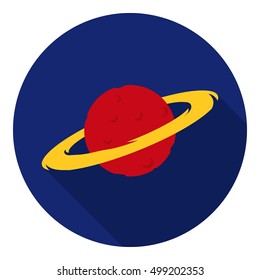 Saturn icon in flat style isolated on white background. Space symbol stock vector illustration.