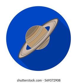 Saturn icon in flat style isolated on white background. Planets symbol stock vector illustration.
