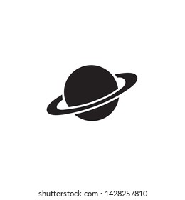 Saturn icon in flat style. Planet vector illustration on white isolated background. Galaxy space business concept