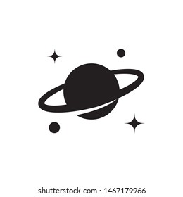 Saturn icon in flat style. Planet vector illustration on white isolated background. Galaxy space business concept.