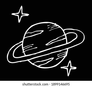 Icono de Saturno en estilo plano. Ilustración de vector planetario sobre fondo aislado blanco.