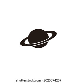 Saturn icon in flat style. Planet vector illustration on white isolated background. Galaxy space business concept.