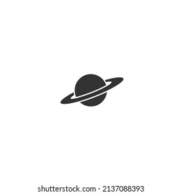 Saturn icon in flat style. Planet vector illustration on white isolated background. Galaxy space business concept