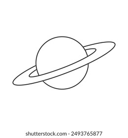 Icono de Saturno en estilo plano. Planeta Ilustración vectorial sobre fondo blanco aislado. Concepto de negocio de espacio Galaxy