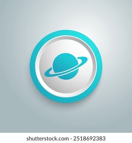 Ícone Saturno em estilo plano. Ilustração do vetor de planeta em fundo branco isolado. Conceito de negócio do espaço Galaxy