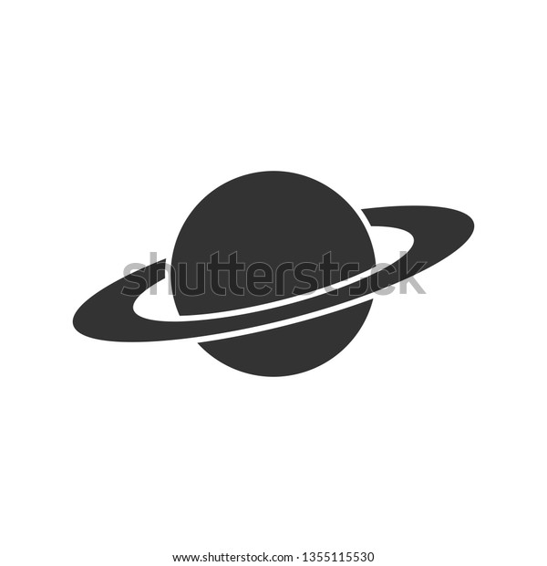 Saturn icon in\
flat style. Planet vector illustration on white isolated\
background. Galaxy space business\
concept.