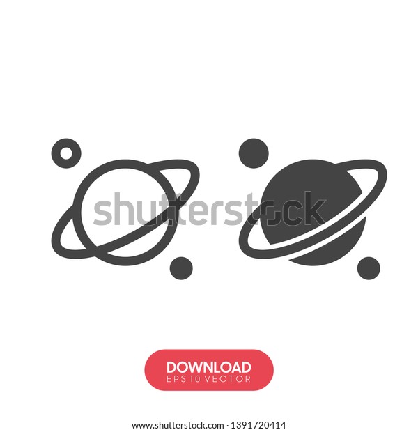 Saturn Icon Flat Style Planet Vector Stock Vector Royalty Free 1391720414 Shutterstock 1216