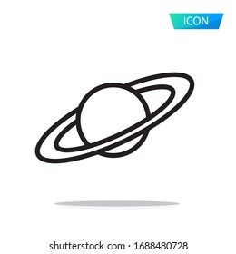 Saturn icon isolated on white background.
