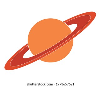 Saturn icon isolated on white background. Vector illustration.