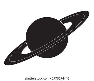 Saturn icon isolated on white background. Vector illustration.