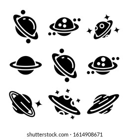 Saturn icon isolated sign symbol vector illustration - Collection of high quality black style vector icons
