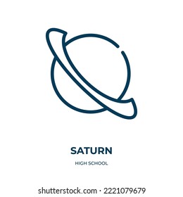 Saturn icon. Linear vector illustration from high school collection. Outline saturn icon vector. Thin line symbol for use on web and mobile apps, logo, print media.