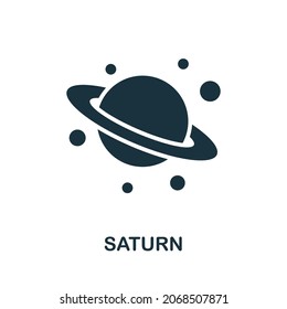 Saturn icon. Monochrome sign from space collection. Creative Saturn icon illustration for web design, infographics and more