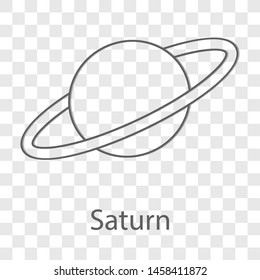 Saturn icon on transparency background. Flat style vector illustration. 