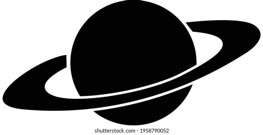 saturn icon on white background. flat style. galaxy space sign. planet symbol. planet saturn with planetary ring system.