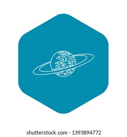 Saturn icon. Outline illustration of saturn vector icon for web
