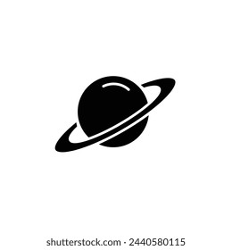 Saturn icon. Planet and ring illustration symbol. space line icons set, editable stroke isolated on white, linear vector outline illustration, symbol logo design style
