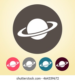 Saturn  Icon in round shape.