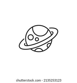 Saturn icon. Solar system. High quality black vector illustration.