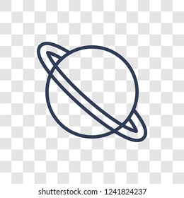 Saturn icon. Trendy linear Saturn logo concept on transparent background from ASTRONOMY collection