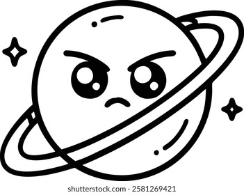 Saturn Icon - Vector Illustration for Space, Astronomy, and Planetary Designs