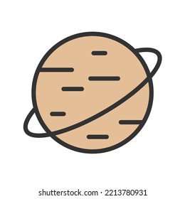 Saturn icon vector image. Can also be used for Space. Suitable for mobile apps, web apps and print media.