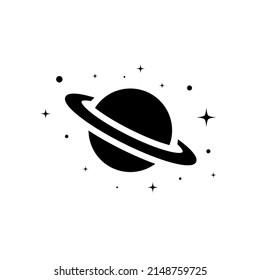 Vector de iconos de Saturno. Símbolo de signo planetario aislado en fondo blanco