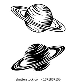 Saturn icon vector set. planet illustration sign collection. space symbol.