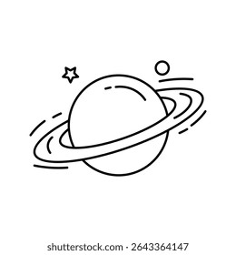 Ícone Saturno branco no plano de fundo