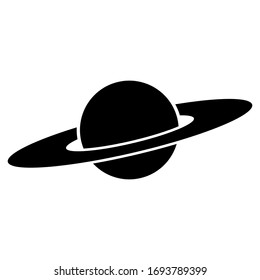 Saturn illustration in black and white