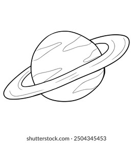 Saturn illustration hand drawn outline vector