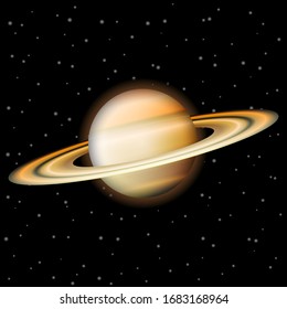 Saturn illustration on a starry background