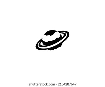 Saturn aislado icono de vector realista. Planeta anillado. Icono de ilustración de Saturno