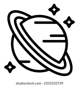 Saturn line icon. Planet vector illustration isolated on white. Saturn rings outline style design, designed for web and app. Eps 10