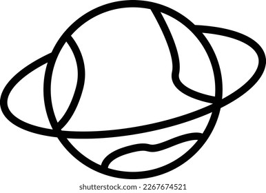 Saturn Line Vector Icon Design