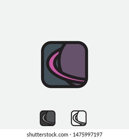saturn logo icon. Saturn planet with a ring