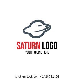saturn logo vector illustration design template 