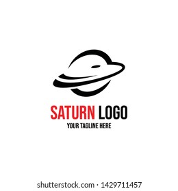 saturn logo vector illustration design template 