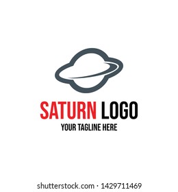 saturn logo vector illustration design template 