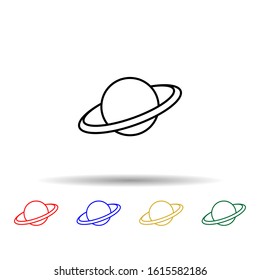 Saturn multi color style icon. Simple thin line, outline vector of web icons for ui and ux, website or mobile application