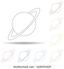 Saturn in multi color style icon. Simple thin line, outline vector of space icons for ui and ux, website or mobile application